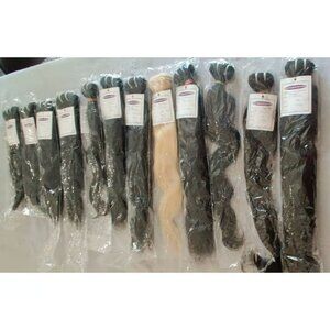 5 Wefts Indian Human Hair Extension Machine brown Straight Curly Wavy 14- 18"
